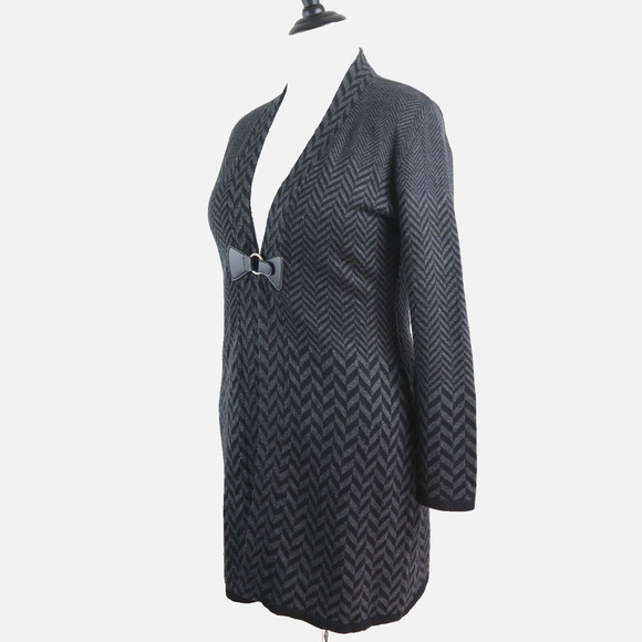 Soft Surroundings Size M West Saxon Sweater Coat Black Gray - Picture 1 of 10
